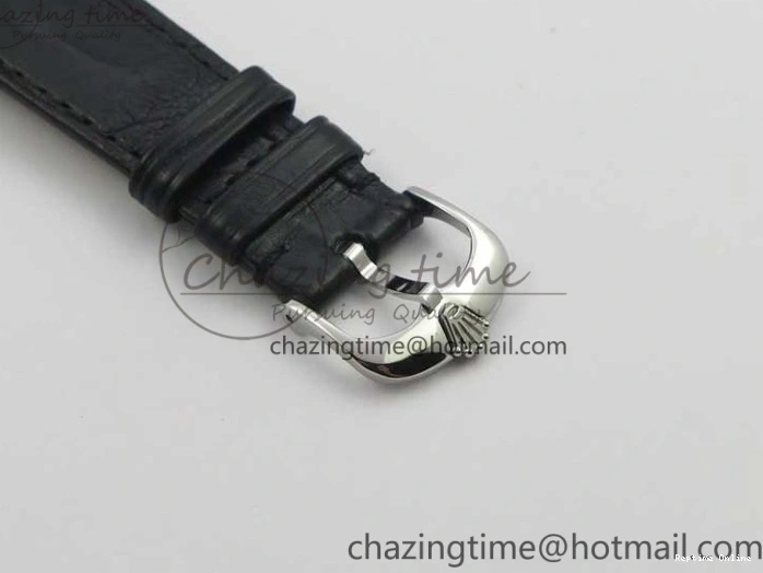 0510 Cellini 50519 Real Date SS BP Maker Best Edition Black Dial Sticks Markers on Black Leather Strap SA Affordable 3087